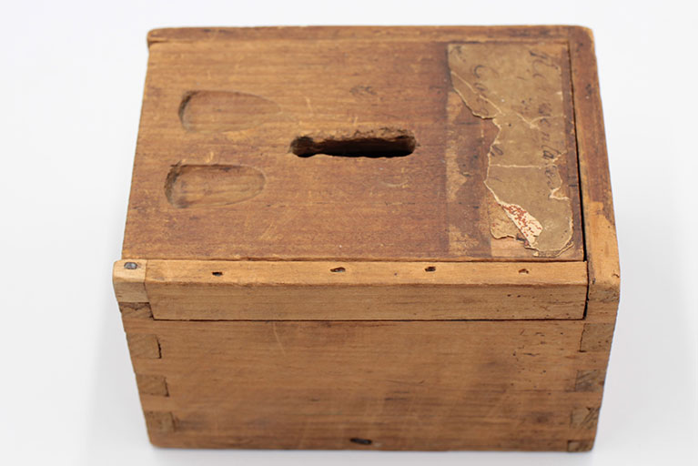Wooden ballot box from Waterford, Vermont